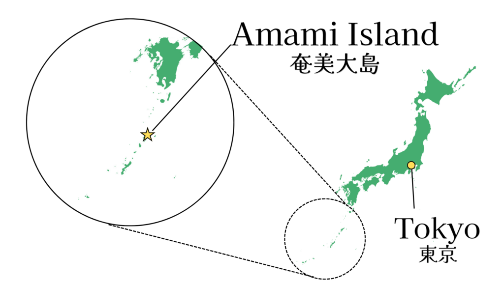 Amami's Location in Japan