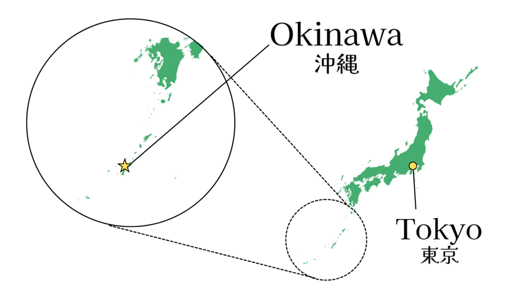 Okinawa's Location in Japan