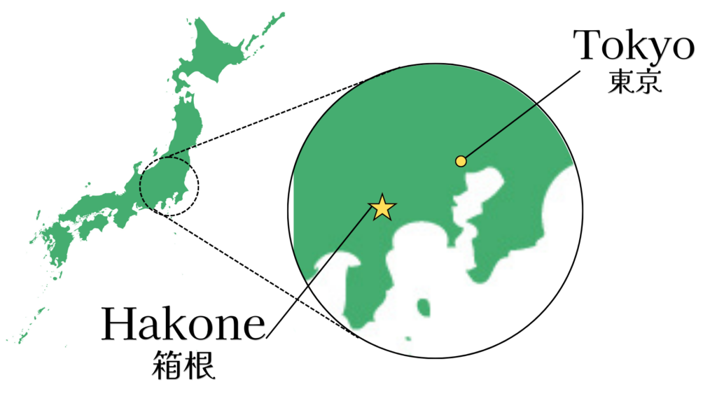 Hakone's Location in Japan